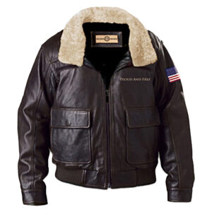 American Pride Mens Brown Leather Aviator Jacket