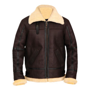 B3 Bomber Aviator Shearling Leather Jacket