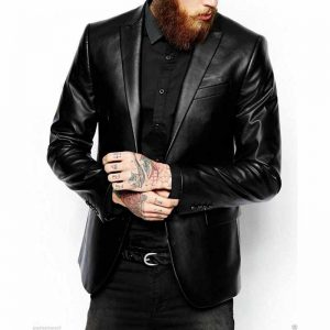 Mens Real Lambskin Leather Blazer