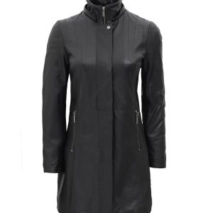 long fur collar shearling coat