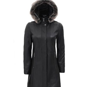 womens long shearling jacket