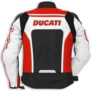 Ducati Corse Motorcycle Leather Racing Jacket Back