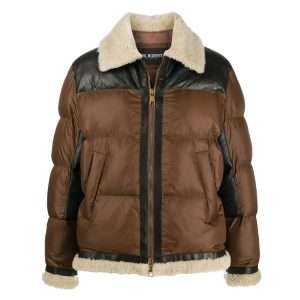Panelled Zipped Puffer Jacket
